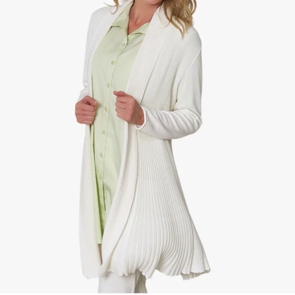 Stella Carakasi Midi length cream/off white cardigan Large NWOT